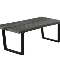 vidaXL Coffee Table Solid Mindi Wood 102x56x41 cm Grey