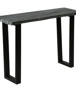 vidaXL Console Table Solid Mindi Wood 110x35x75 cm Grey