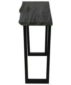 vidaXL Console Table Solid Mindi Wood 110x35x75 cm Grey