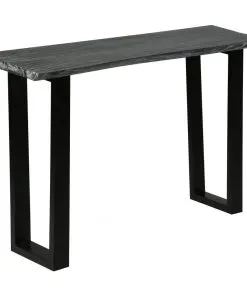 vidaXL Console Table Solid Mindi Wood 110x35x75 cm Grey