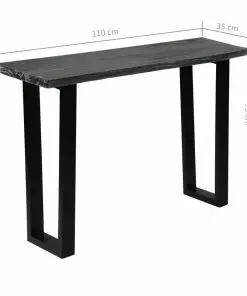 vidaXL Console Table Solid Mindi Wood 110x35x75 cm Grey
