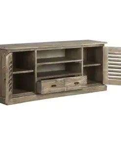 vidaXL TV Cabinet Solid Mindi Wood 145x35x60 cm