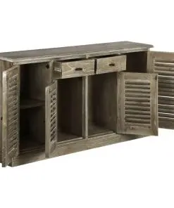 vidaXL Sideboard Solid Mindi Wood 145×32.5×77 cm