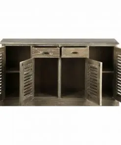 vidaXL Sideboard Solid Mindi Wood 145×32.5×77 cm