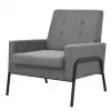 vidaXL Armchair Light Grey Steel and Fabric