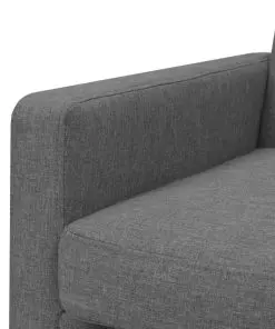 vidaXL Armchair Light Grey Steel and Fabric