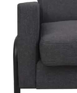 vidaXL Armchair Dark Grey Steel and Fabric