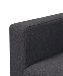 vidaXL Armchair Dark Grey Steel and Fabric