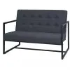 vidaXL 2-Seater Sofa with Armrests Steel and Fabric Dark Grey