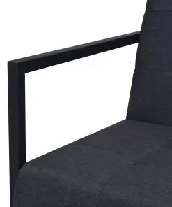 vidaXL 2-Seater Sofa with Armrests Steel and Fabric Dark Grey