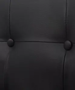 vidaXL 2-Seater Sofa with Armrests Artificial Leather and Steel Black