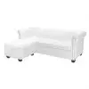 vidaXL L-shaped Chesterfield Sofa Artificial Leather White