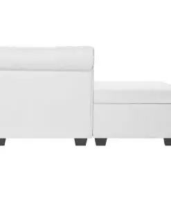 vidaXL L-shaped Chesterfield Sofa Artificial Leather White