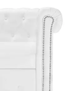 vidaXL L-shaped Chesterfield Sofa Artificial Leather White