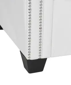 vidaXL L-shaped Chesterfield Sofa Artificial Leather White