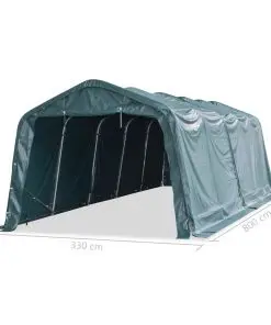 vidaXL Removable Livestock Tent PVC 550 g/m² 3.3×8 m Dark Green