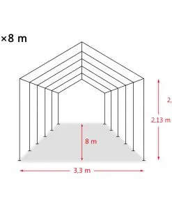 vidaXL Removable Livestock Tent PVC 550 g/m² 3.3×8 m Dark Green