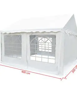 vidaXL Garden Marquee PVC 3×4 m White