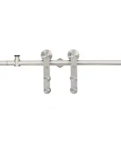 vidaXL Sliding Door Hardware Kit 183 cm Stainless Steel Silver