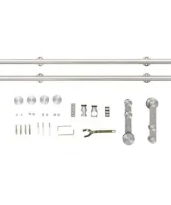 vidaXL Sliding Door Hardware Kit 183 cm Stainless Steel Silver