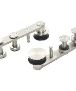 vidaXL Sliding Door Hardware Kit 183 cm Stainless Steel Silver