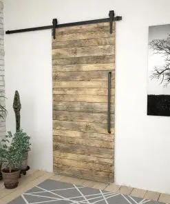 vidaXL Sliding Door Hardware Kit 183 cm Steel Black