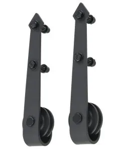 vidaXL Sliding Door Hardware Kit 183 cm Steel Black