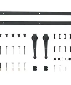 vidaXL Sliding Door Hardware Kit 183 cm Steel Black