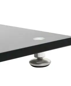 vidaXL Speaker Stands 2 pcs Tempered Glass 1 Pillar Design Black