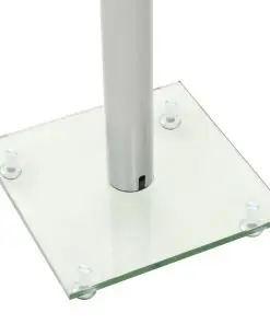 vidaXL Speaker Stands 2 pcs Tempered Glass 1 Pillar Design Silver