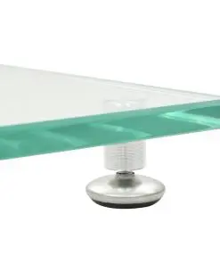 vidaXL Speaker Stands 2 pcs Tempered Glass 1 Pillar Design Silver