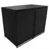 vidaXL Double Wheelie Bin Shed Poly Rattan Black 148x80x111 cm