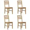 vidaXL Dining Chairs 4 pcs Solid Acacia Wood