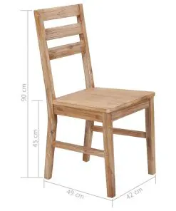 vidaXL Dining Chairs 4 pcs Solid Acacia Wood