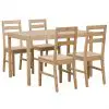 vidaXL 5 Piece Dining Set Solid Acacia Wood