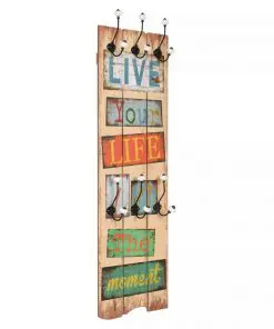 vidaXL Wall-mounted Coat Rack with 6 Hooks 120×40 cm LIVE LIFE