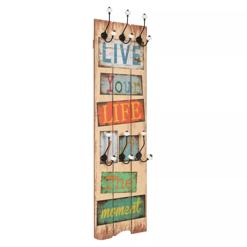 vidaXL Wall-mounted Coat Rack with 6 Hooks 120×40 cm LIVE LIFE