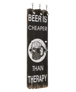 vidaXL Wall-mounted Coat Rack with 6 Hooks 120×40 cm BEER CHEAPER