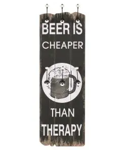 vidaXL Wall-mounted Coat Rack with 6 Hooks 120×40 cm BEER CHEAPER