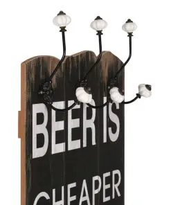 vidaXL Wall-mounted Coat Rack with 6 Hooks 120×40 cm BEER CHEAPER