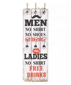 vidaXL Wall-mounted Coat Rack with 6 Hooks 120×40 cm MEN LADIES