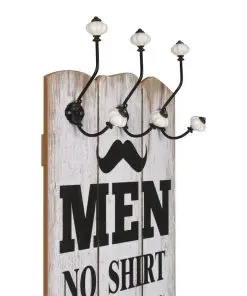 vidaXL Wall-mounted Coat Rack with 6 Hooks 120×40 cm MEN LADIES