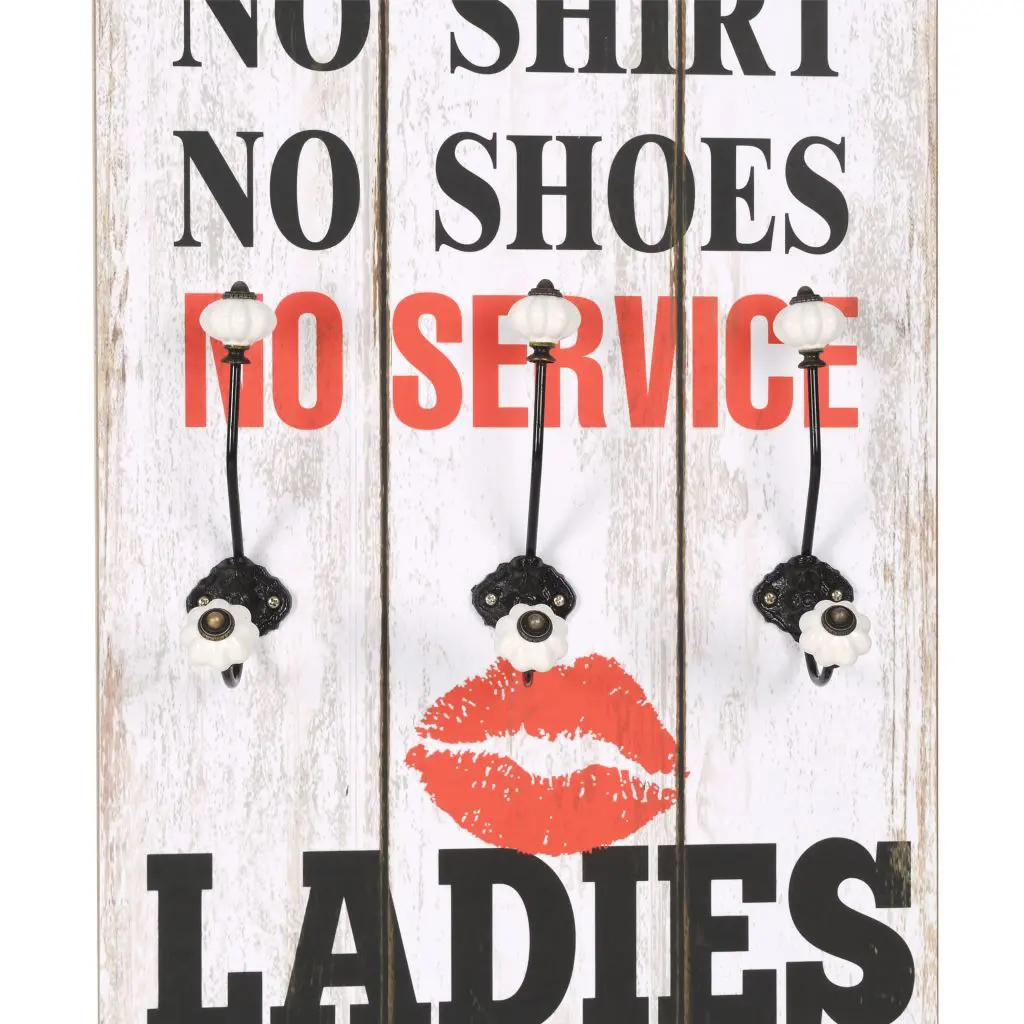 vidaXL Wall-mounted Coat Rack with 6 Hooks 120×40 cm MEN LADIES