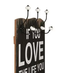 vidaXL Wall-mounted Coat Rack with 6 Hooks 120×40 cm LOVE LIVE