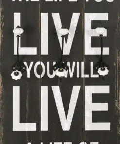 vidaXL Wall-mounted Coat Rack with 6 Hooks 120×40 cm LOVE LIVE