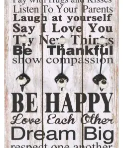 vidaXL Wall-mounted Coat Rack with 6 Hooks 120×40 cm FAMILY RULES