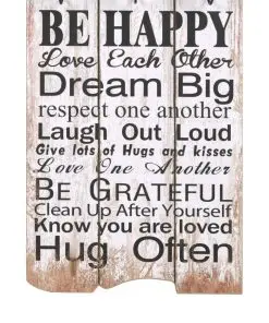 vidaXL Wall-mounted Coat Rack with 6 Hooks 120×40 cm FAMILY RULES