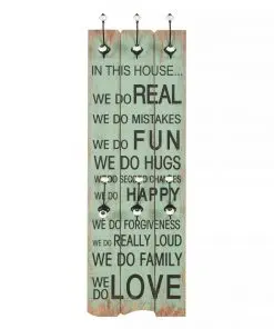 vidaXL Wall-mounted Coat Rack with 6 Hooks 120×40 cm HAPPY LOVE