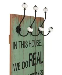 vidaXL Wall-mounted Coat Rack with 6 Hooks 120×40 cm HAPPY LOVE