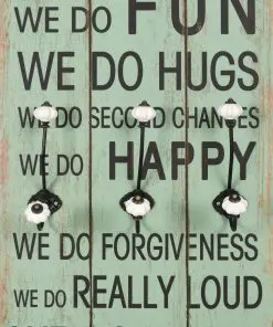 vidaXL Wall-mounted Coat Rack with 6 Hooks 120×40 cm HAPPY LOVE